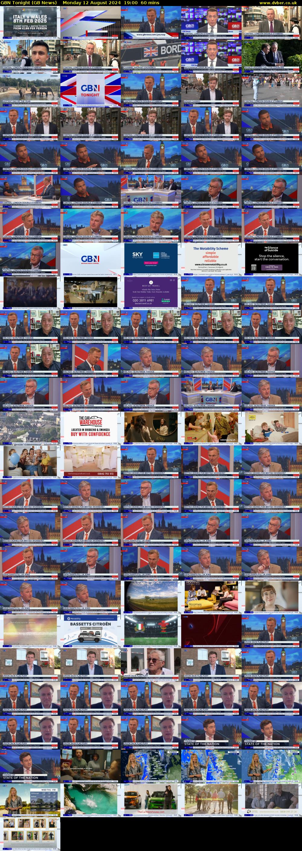 GBN Tonight (GB News) Monday 12 August 2024 19:00 - 20:00