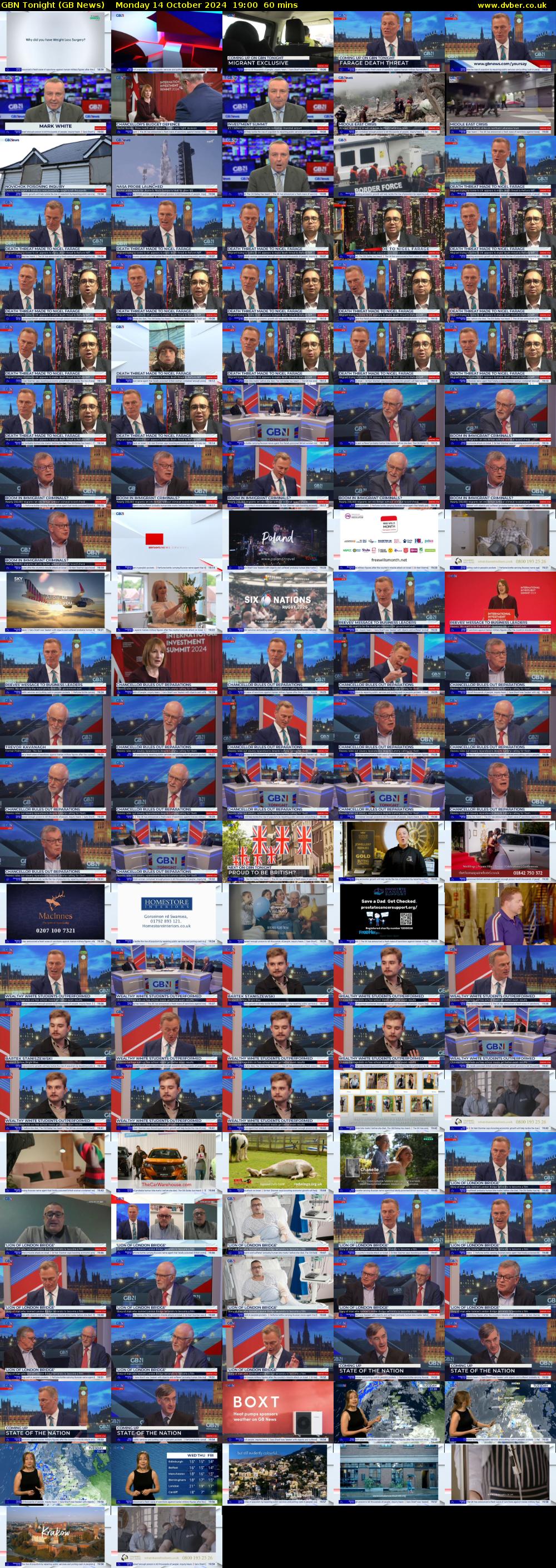 GBN Tonight (GB News) Monday 14 October 2024 19:00 - 20:00