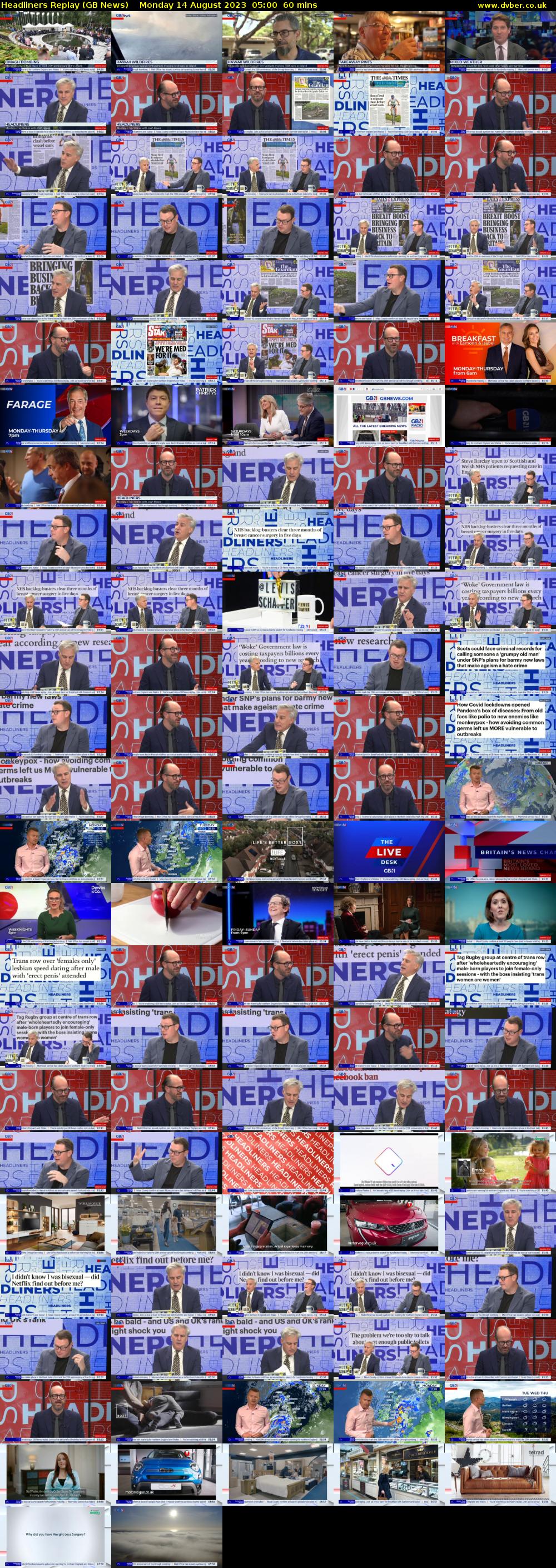 Headliners Replay (GB News) Monday 14 August 2023 05:00 - 06:00