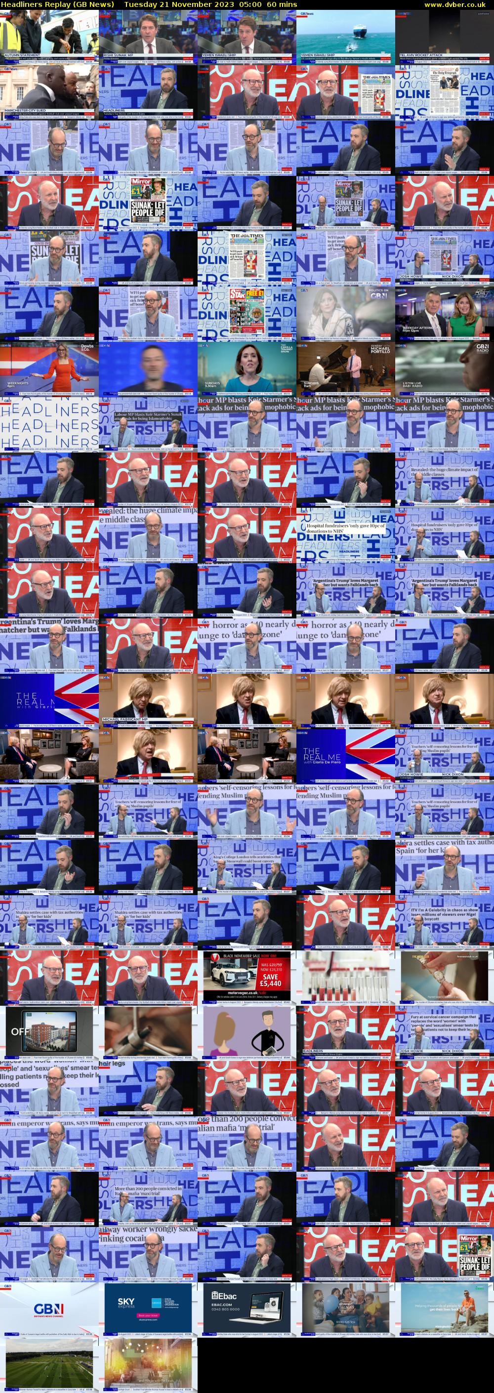 Headliners Replay (GB News) Tuesday 21 November 2023 05:00 - 06:00