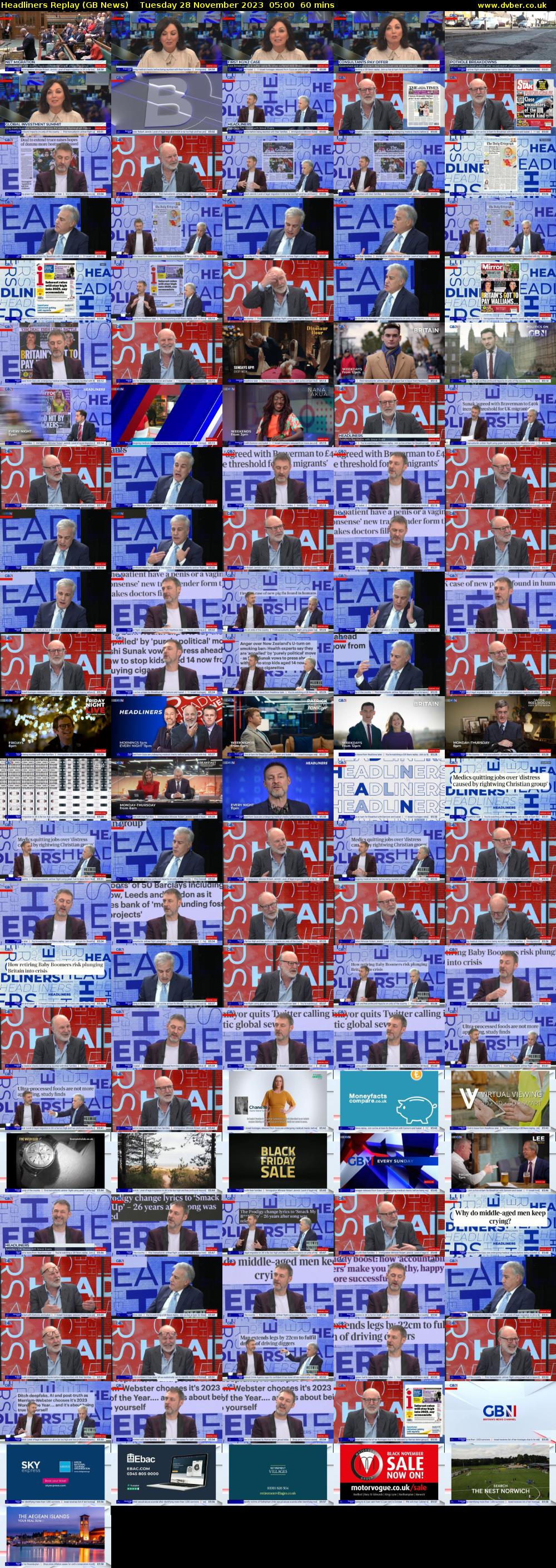 Headliners Replay (GB News) Tuesday 28 November 2023 05:00 - 06:00