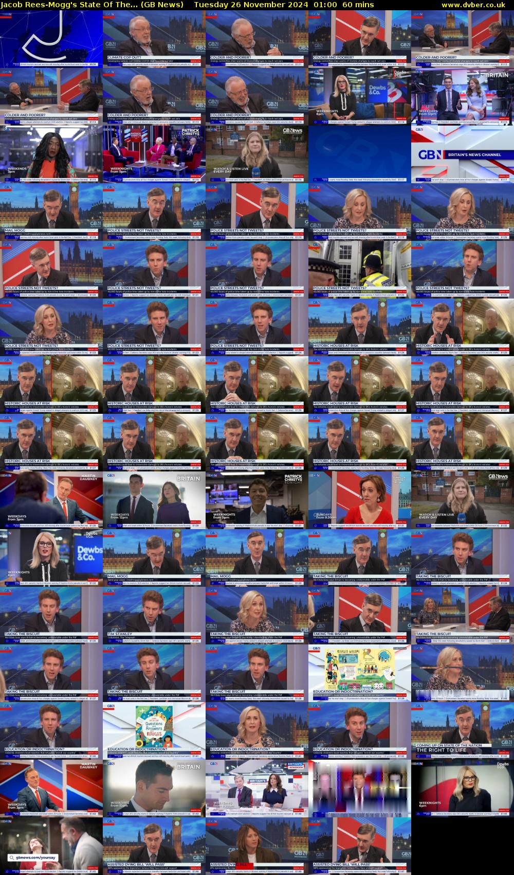 Jacob Rees-Mogg's State Of The... (GB News) Tuesday 26 November 2024 01:00 - 02:00