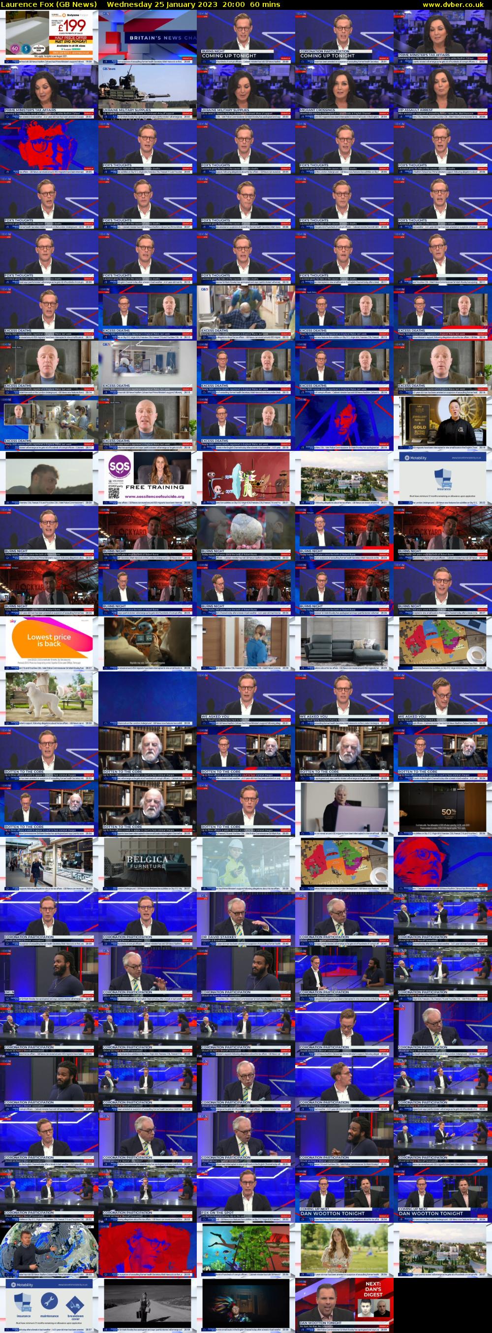 Laurence Fox (GB News) Wednesday 25 January 2023 20:00 - 21:00