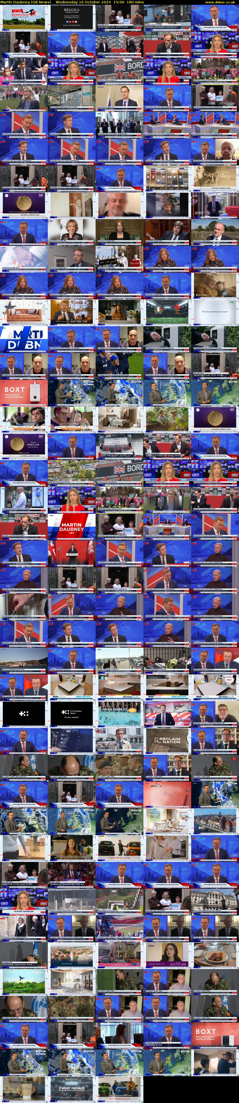 Martin Daubney (GB News) Wednesday 16 October 2024 15:00 - 18:00