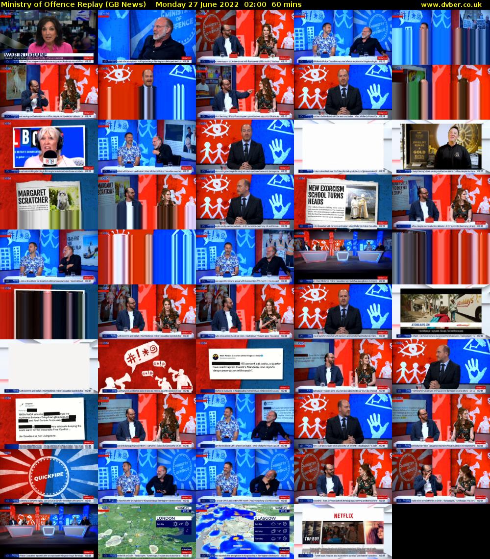 Ministry of Offence Replay (GB News) Monday 27 June 2022 02:00 - 03:00