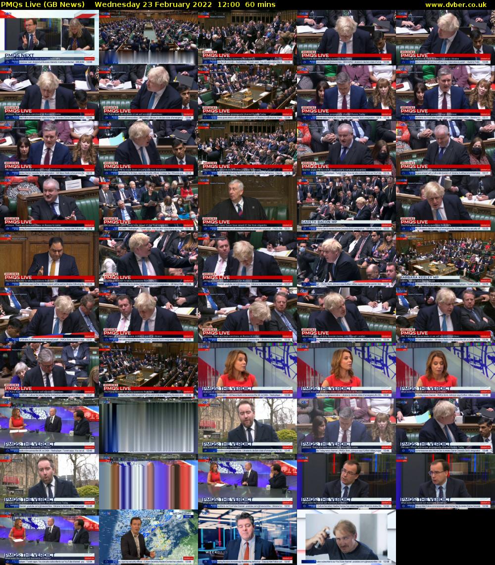 PMQs Live (GB News) Wednesday 23 February 2022 12:00 - 13:00