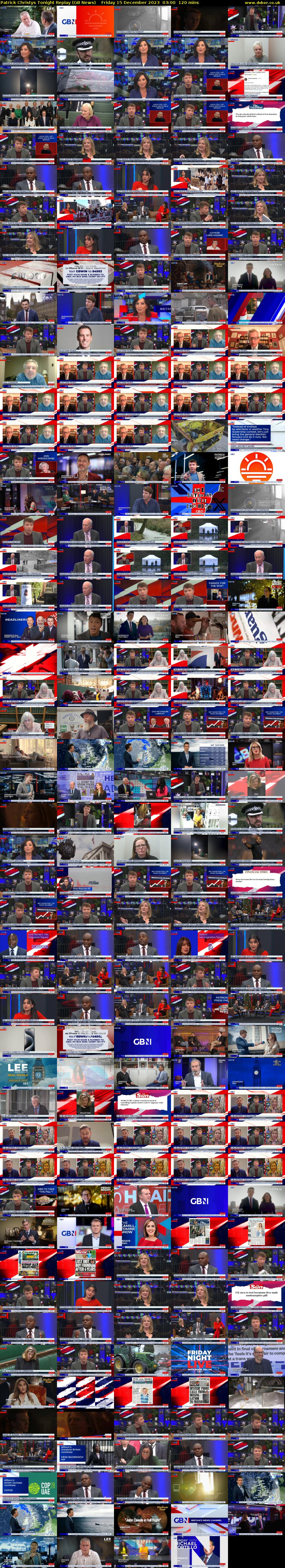 Patrick Christys Tonight Replay (GB News) Friday 15 December 2023 03:00 - 05:00
