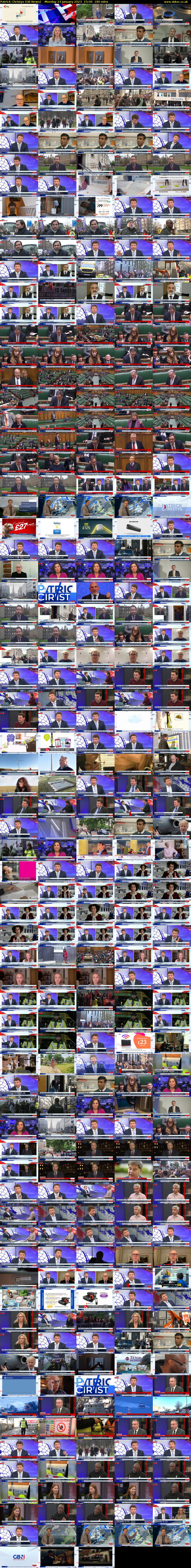 Patrick Christys (GB News) Monday 23 January 2023 15:00 - 18:00