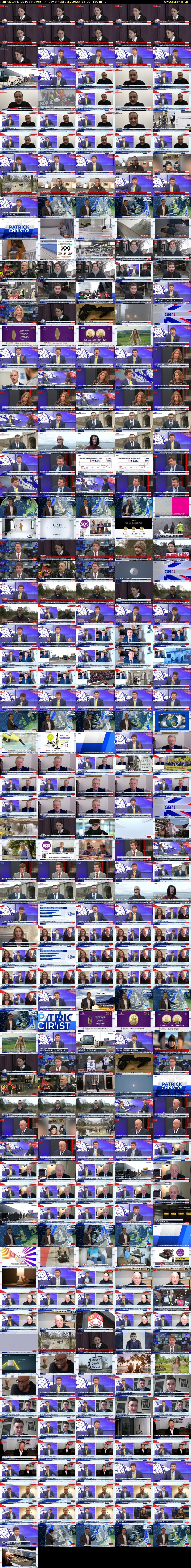 Patrick Christys (GB News) Friday 3 February 2023 15:00 - 18:00