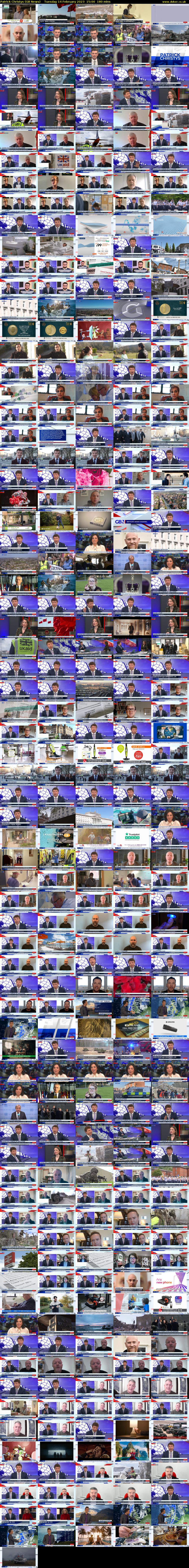 Patrick Christys (GB News) Tuesday 14 February 2023 15:00 - 18:00