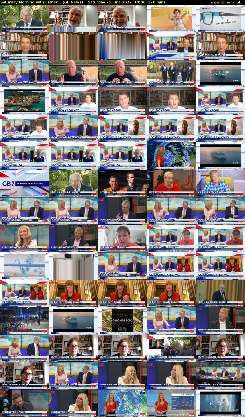 Saturday Morning with Esther... (GB News) Saturday 25 June 2022 10:00 - 12:00