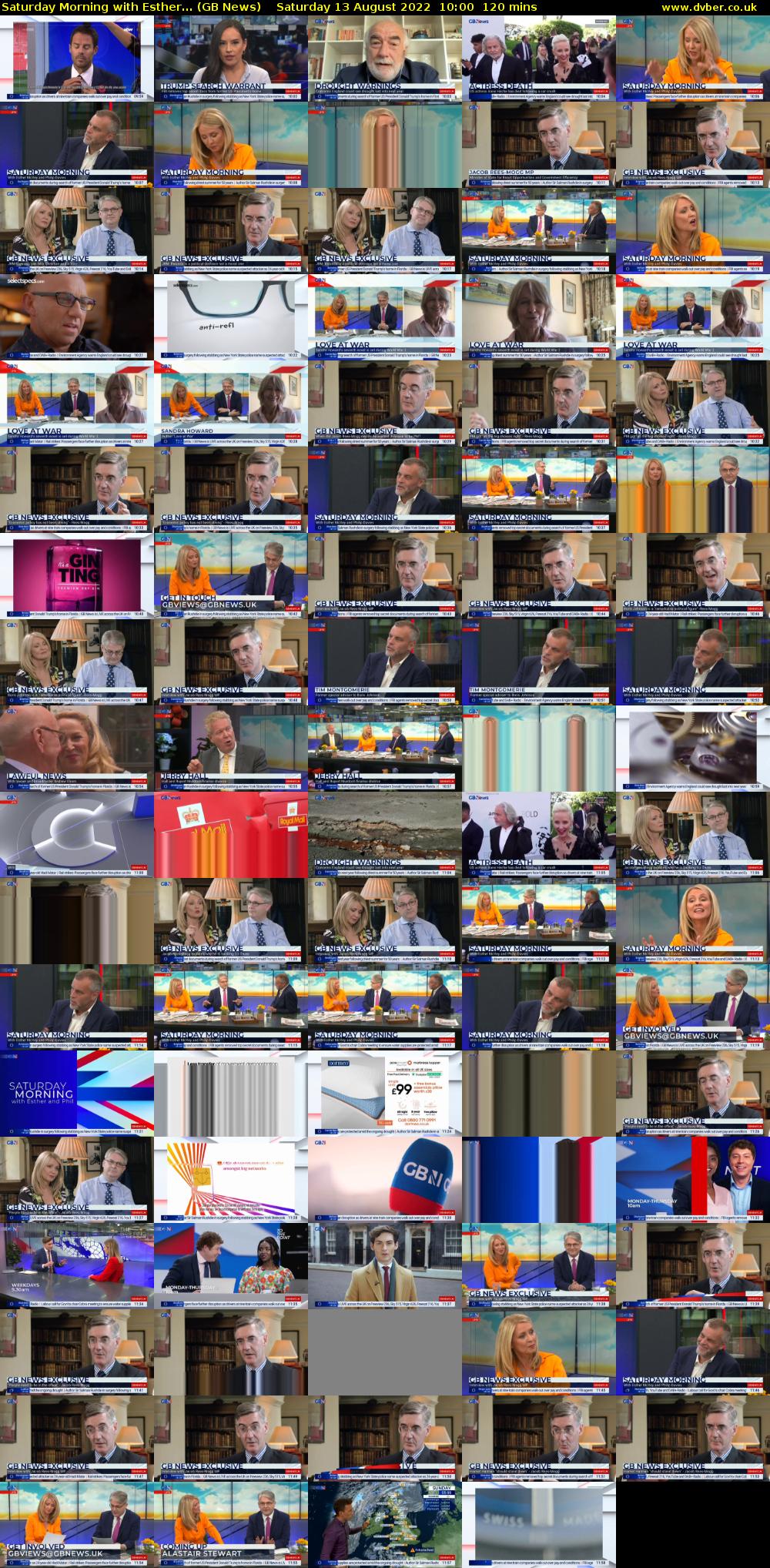 Saturday Morning with Esther... (GB News) Saturday 13 August 2022 10:00 - 12:00