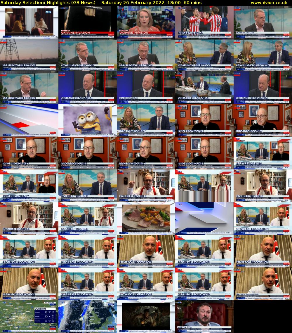 Saturday Selection: Highlights (GB News) Saturday 26 February 2022 18:00 - 19:00