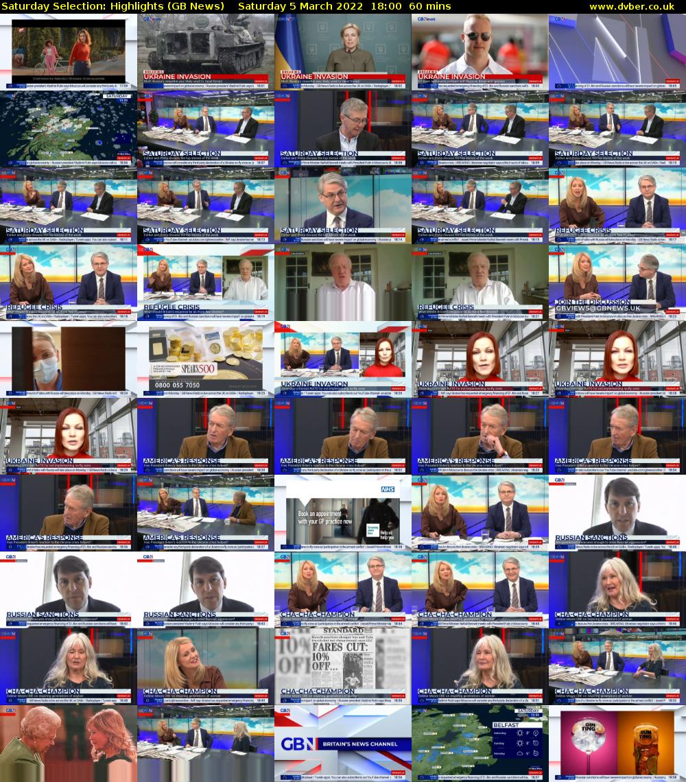 Saturday Selection: Highlights (GB News) Saturday 5 March 2022 18:00 - 19:00