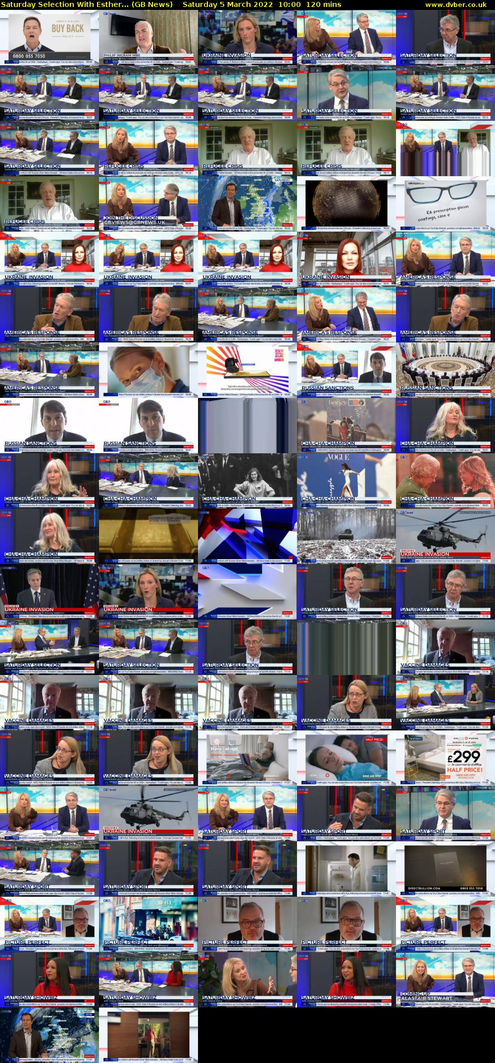Saturday Selection With Esther... (GB News) Saturday 5 March 2022 10:00 - 12:00