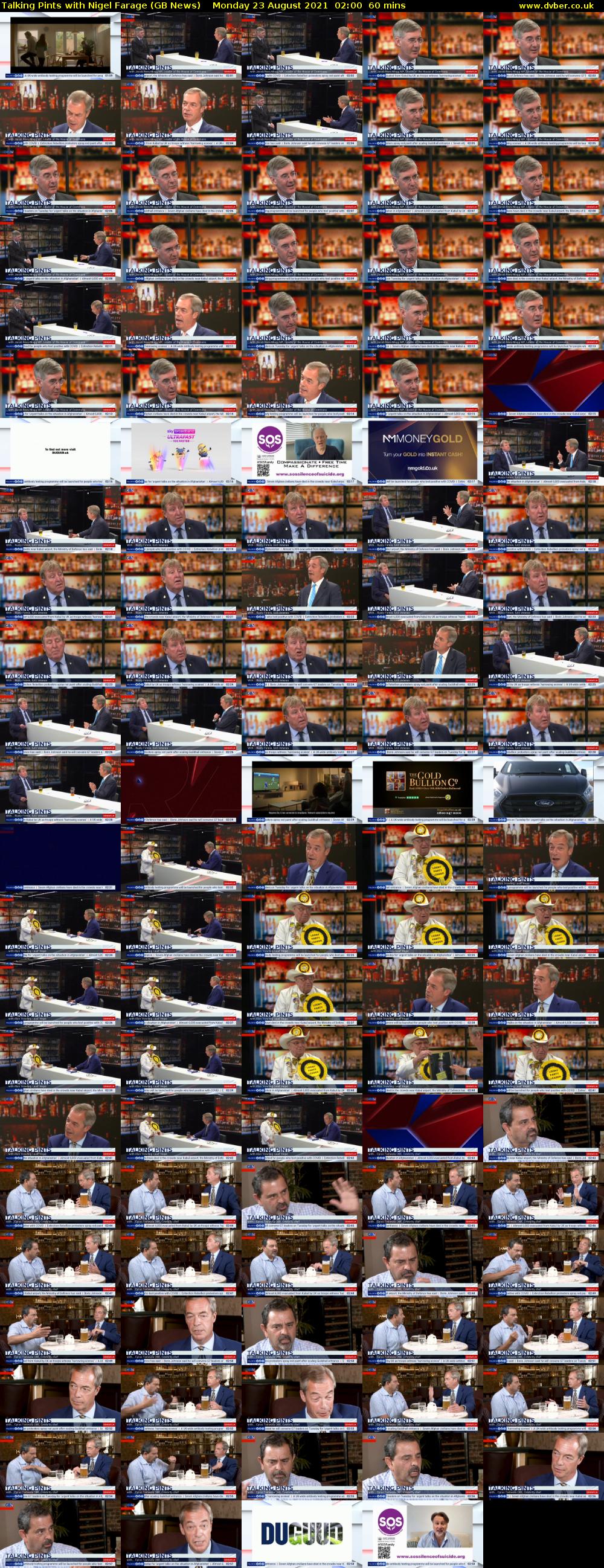 Talking Pints with Nigel Farage (GB News) Monday 23 August 2021 02:00 - 03:00