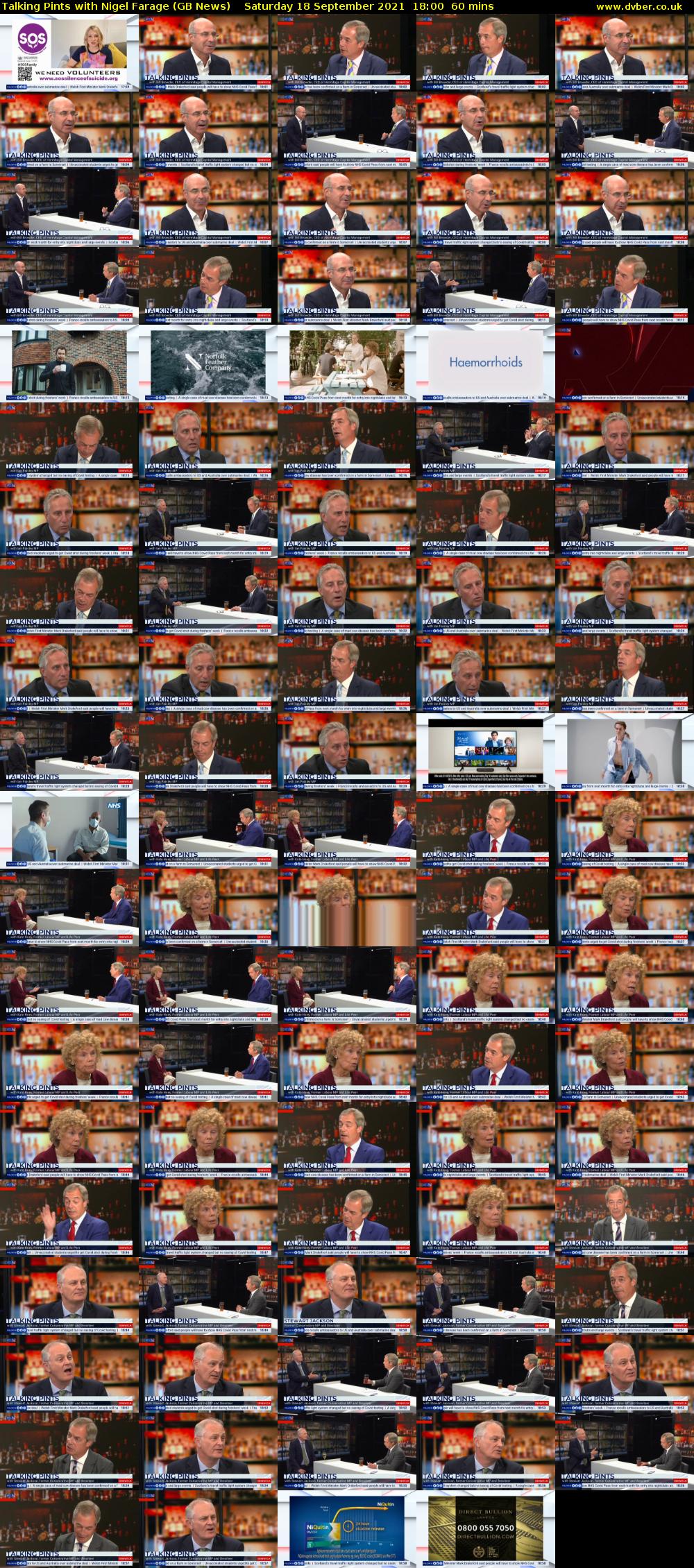 Talking Pints with Nigel Farage (GB News) Saturday 18 September 2021 18:00 - 19:00