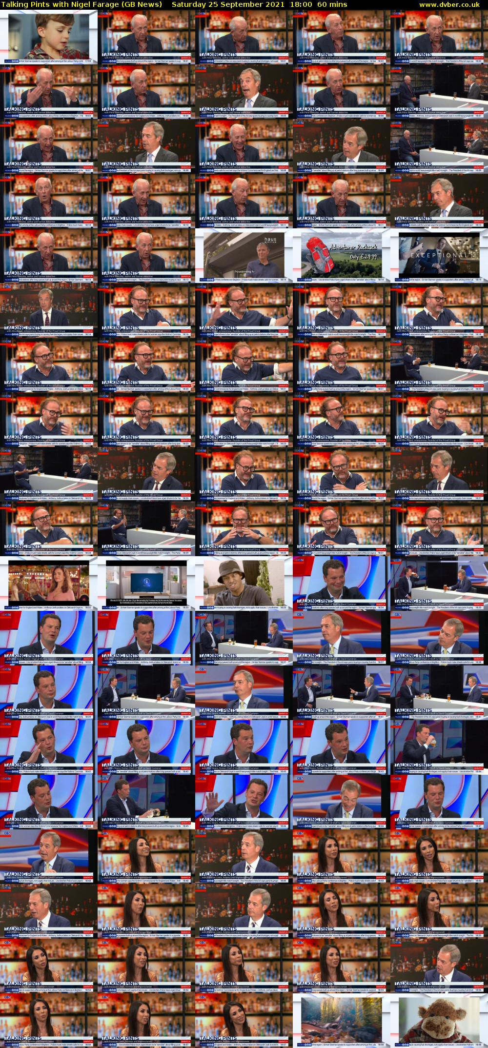 Talking Pints with Nigel Farage (GB News) Saturday 25 September 2021 18:00 - 19:00
