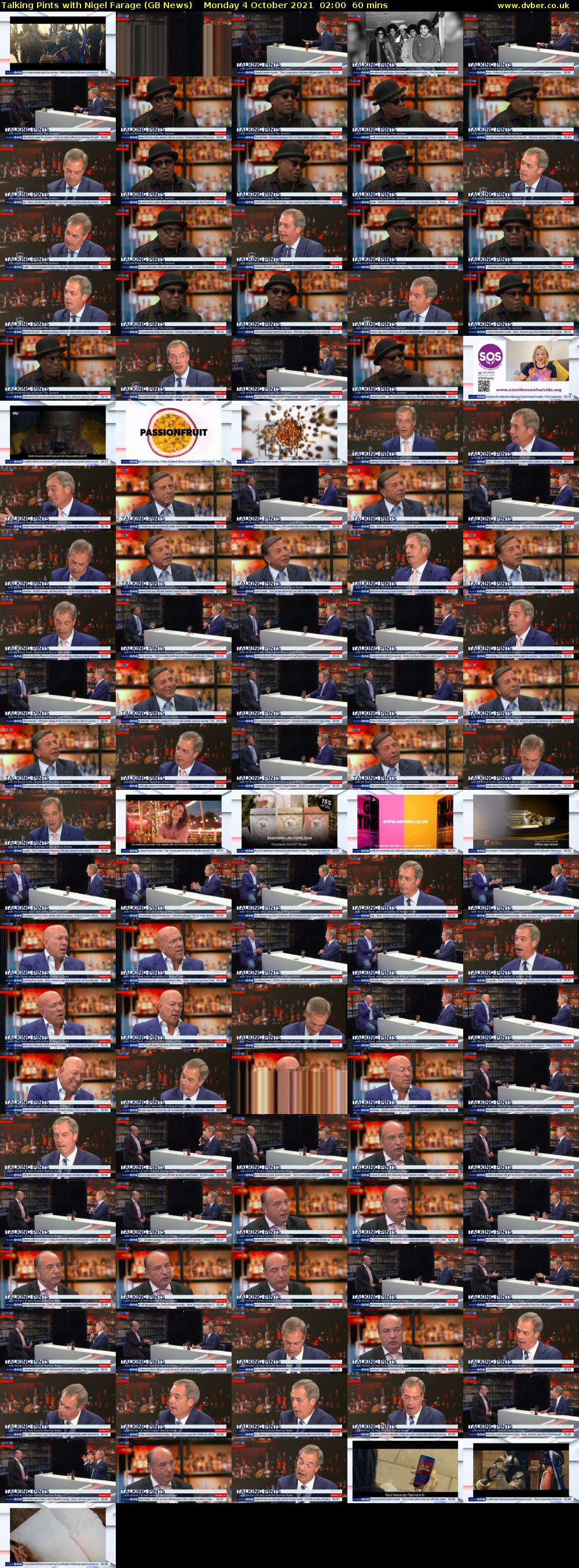 Talking Pints with Nigel Farage (GB News) Monday 4 October 2021 02:00 - 03:00