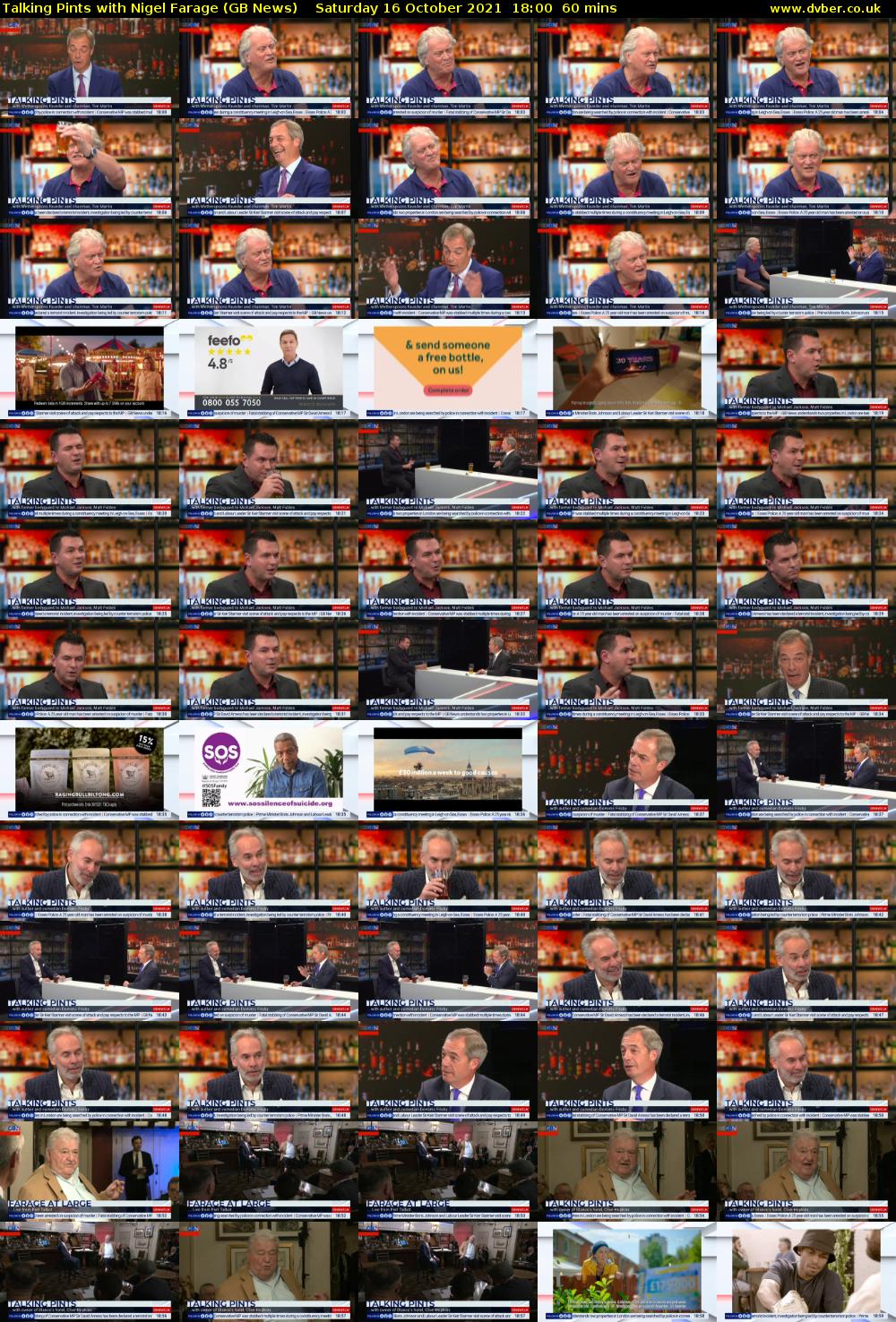 Talking Pints with Nigel Farage (GB News) Saturday 16 October 2021 18:00 - 19:00
