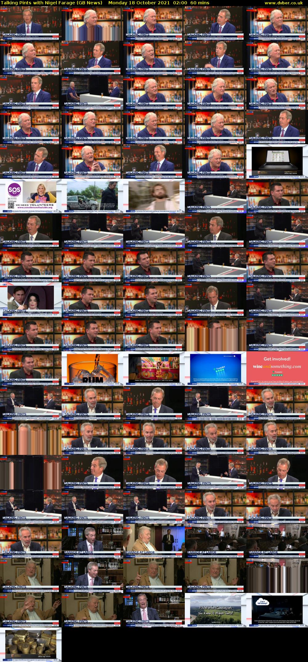 Talking Pints with Nigel Farage (GB News) Monday 18 October 2021 02:00 - 03:00