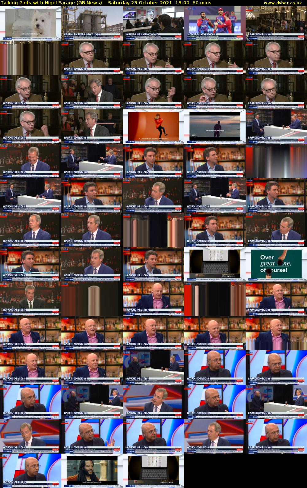 Talking Pints with Nigel Farage (GB News) Saturday 23 October 2021 18:00 - 19:00
