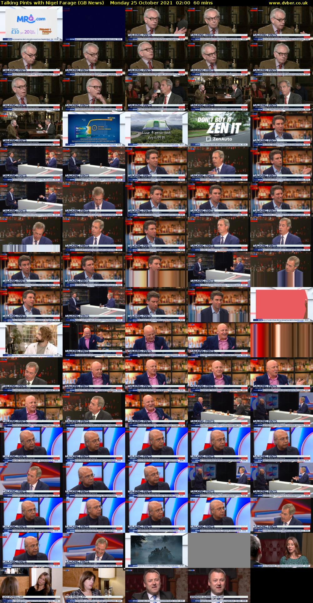 Talking Pints with Nigel Farage (GB News) Monday 25 October 2021 02:00 - 03:00