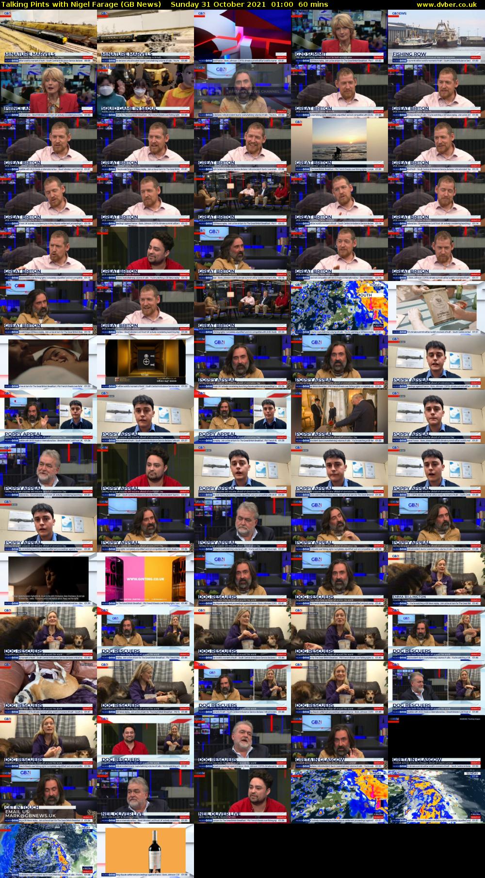 Talking Pints with Nigel Farage (GB News) Sunday 31 October 2021 01:00 - 02:00
