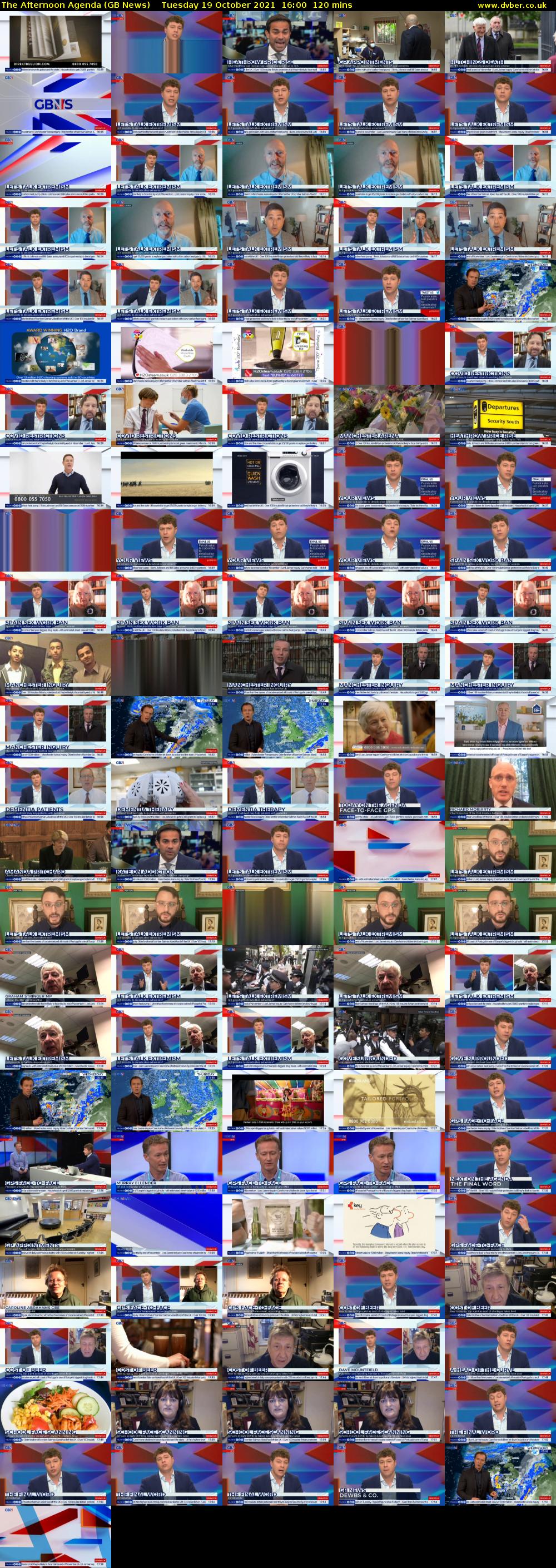 The Afternoon Agenda (GB News) Tuesday 19 October 2021 16:00 - 18:00