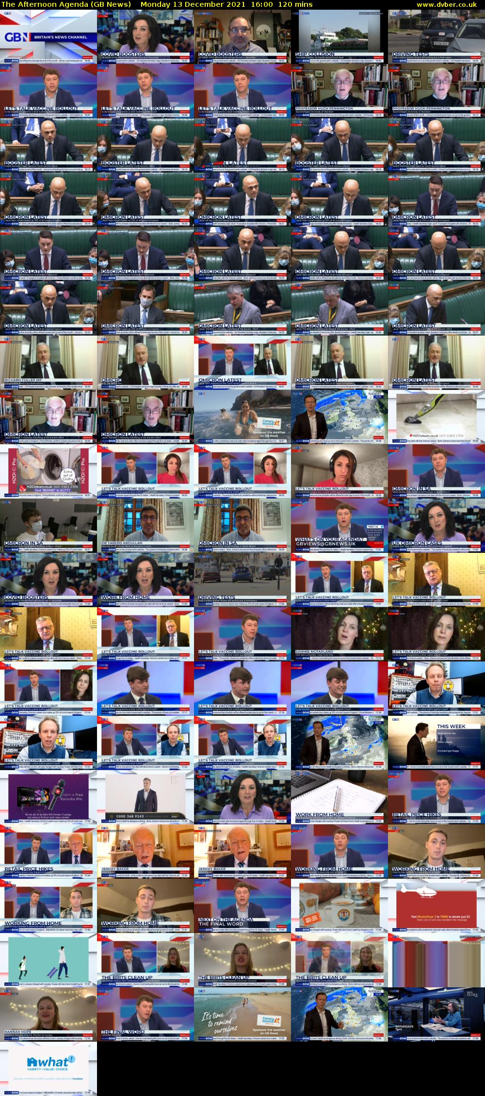 The Afternoon Agenda (GB News) Monday 13 December 2021 16:00 - 18:00