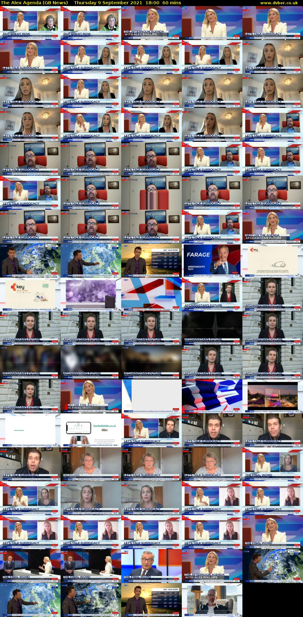 The Alex Agenda (GB News) Thursday 9 September 2021 18:00 - 19:00