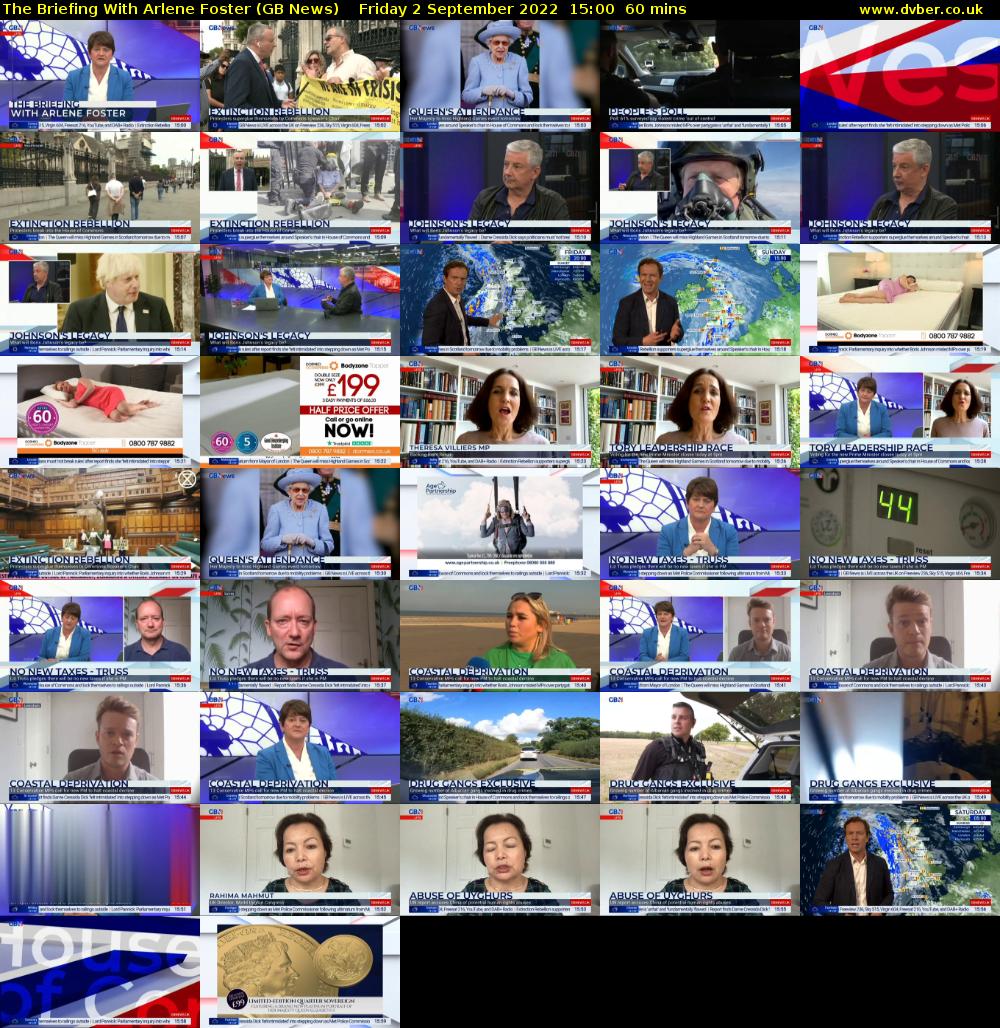 The Briefing With Arlene Foster (GB News) Friday 2 September 2022 15:00 - 16:00