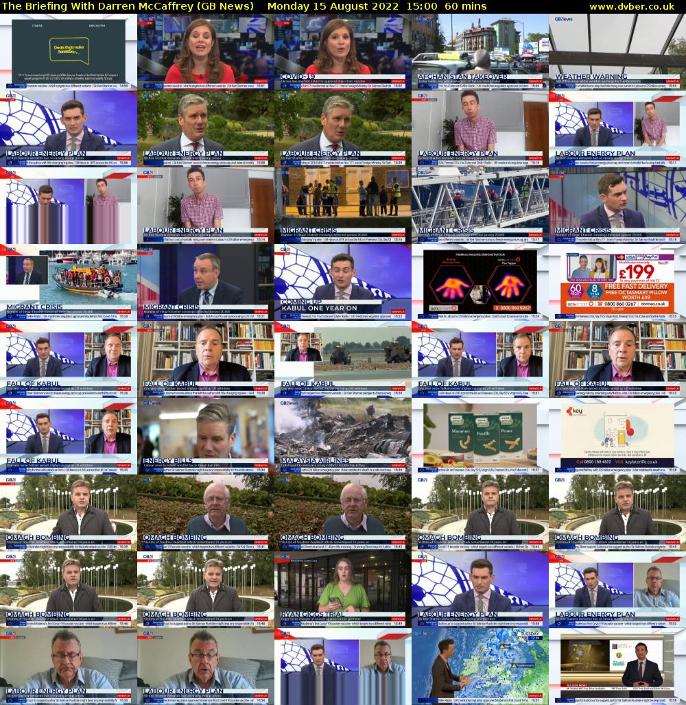 The Briefing With Darren McCaffrey (GB News) Monday 15 August 2022 15:00 - 16:00