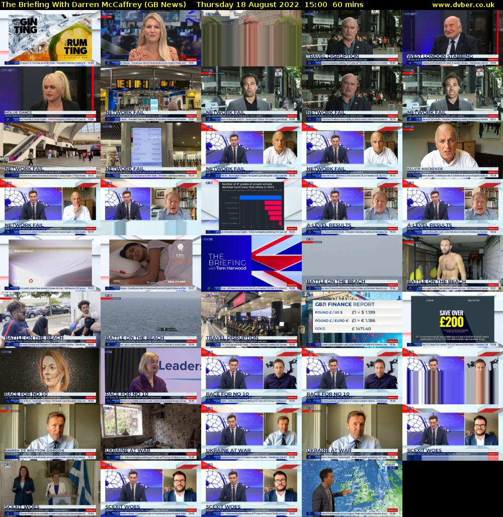 The Briefing With Darren McCaffrey (GB News) Thursday 18 August 2022 15:00 - 16:00