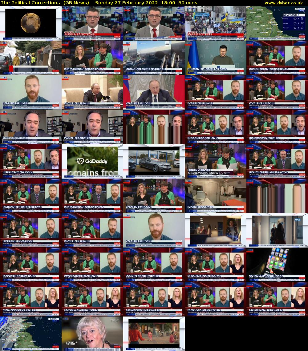 The Political Correction... (GB News) Sunday 27 February 2022 18:00 - 19:00