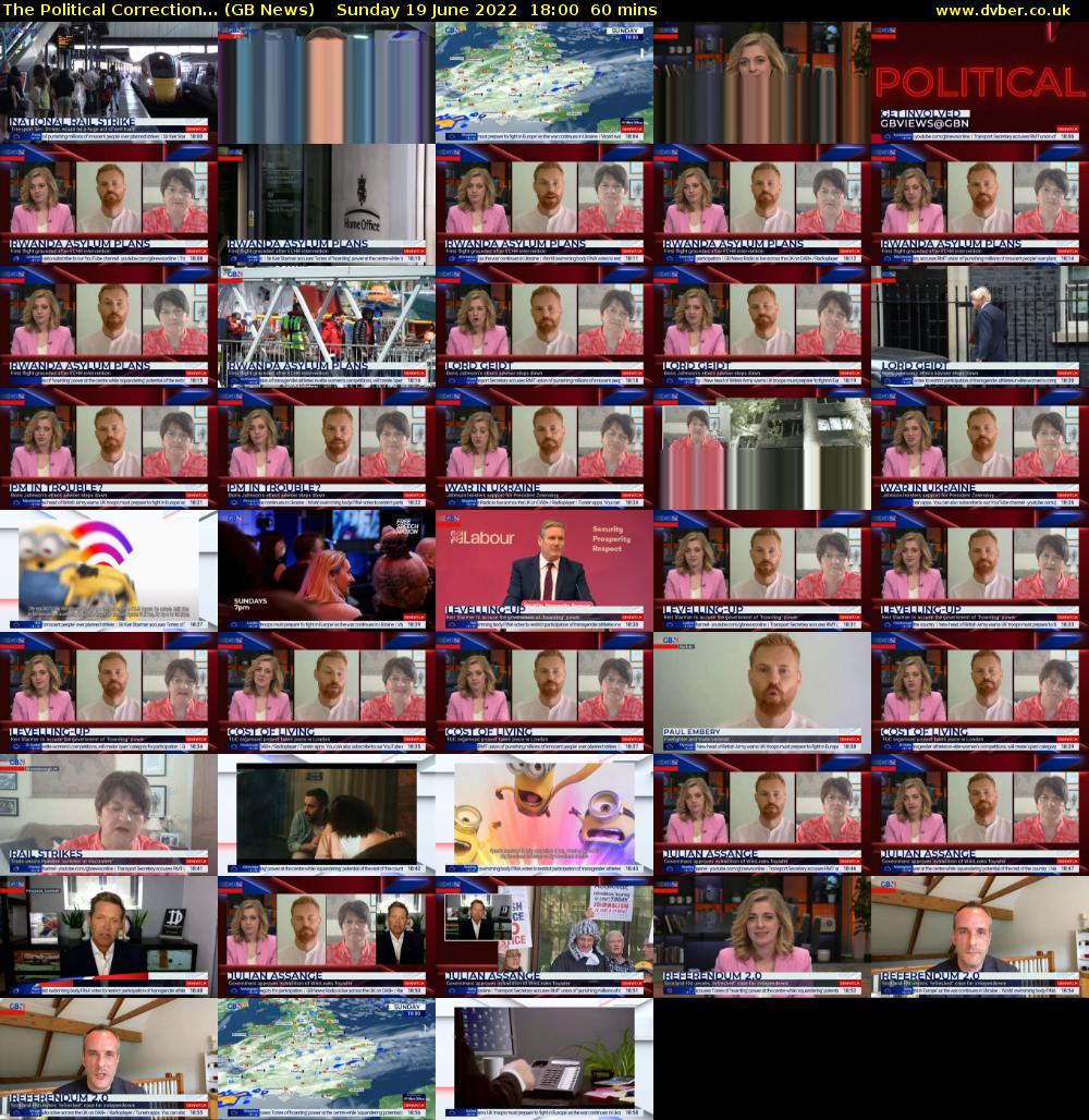 The Political Correction... (GB News) Sunday 19 June 2022 18:00 - 19:00