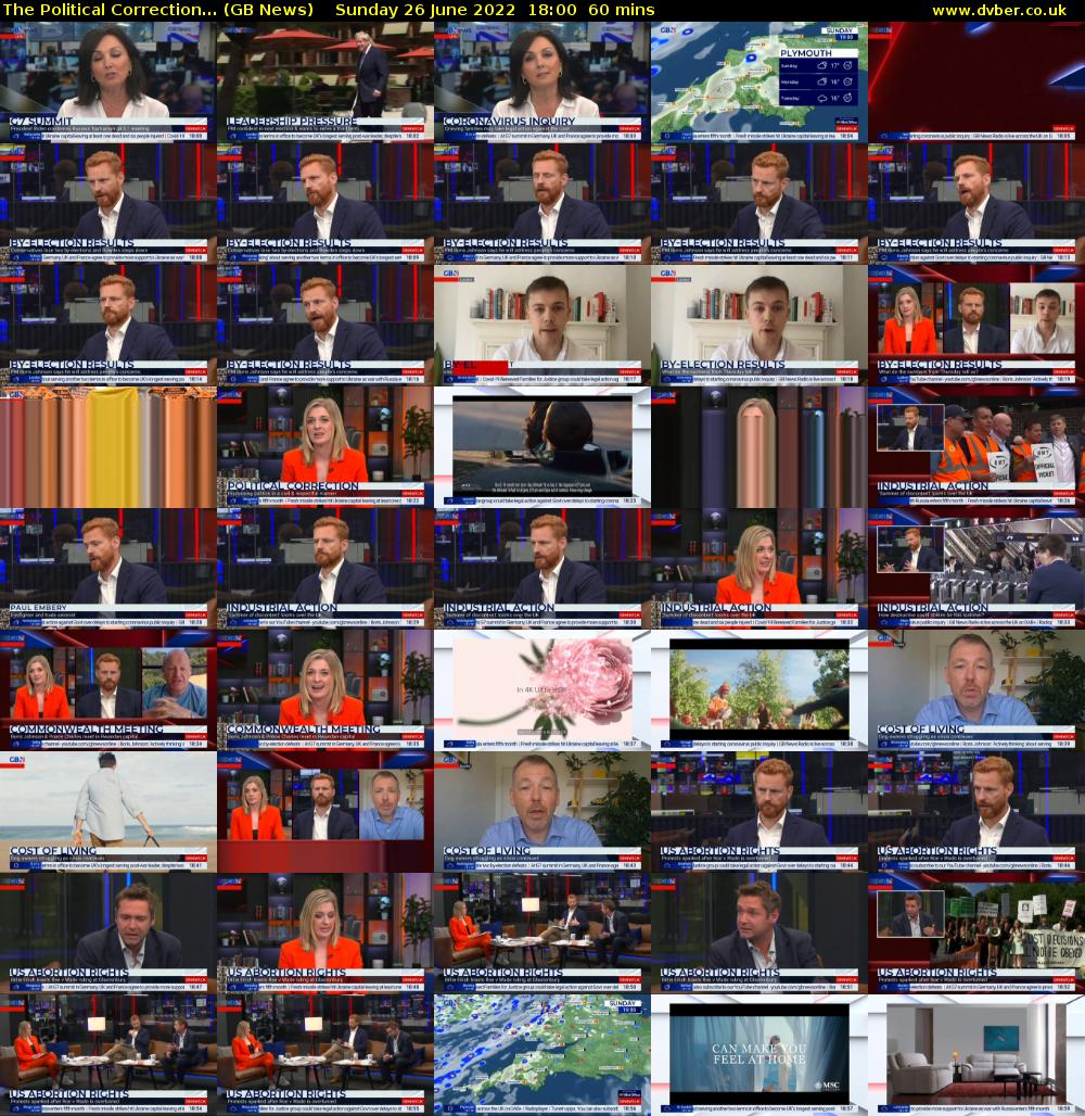 The Political Correction... (GB News) Sunday 26 June 2022 18:00 - 19:00