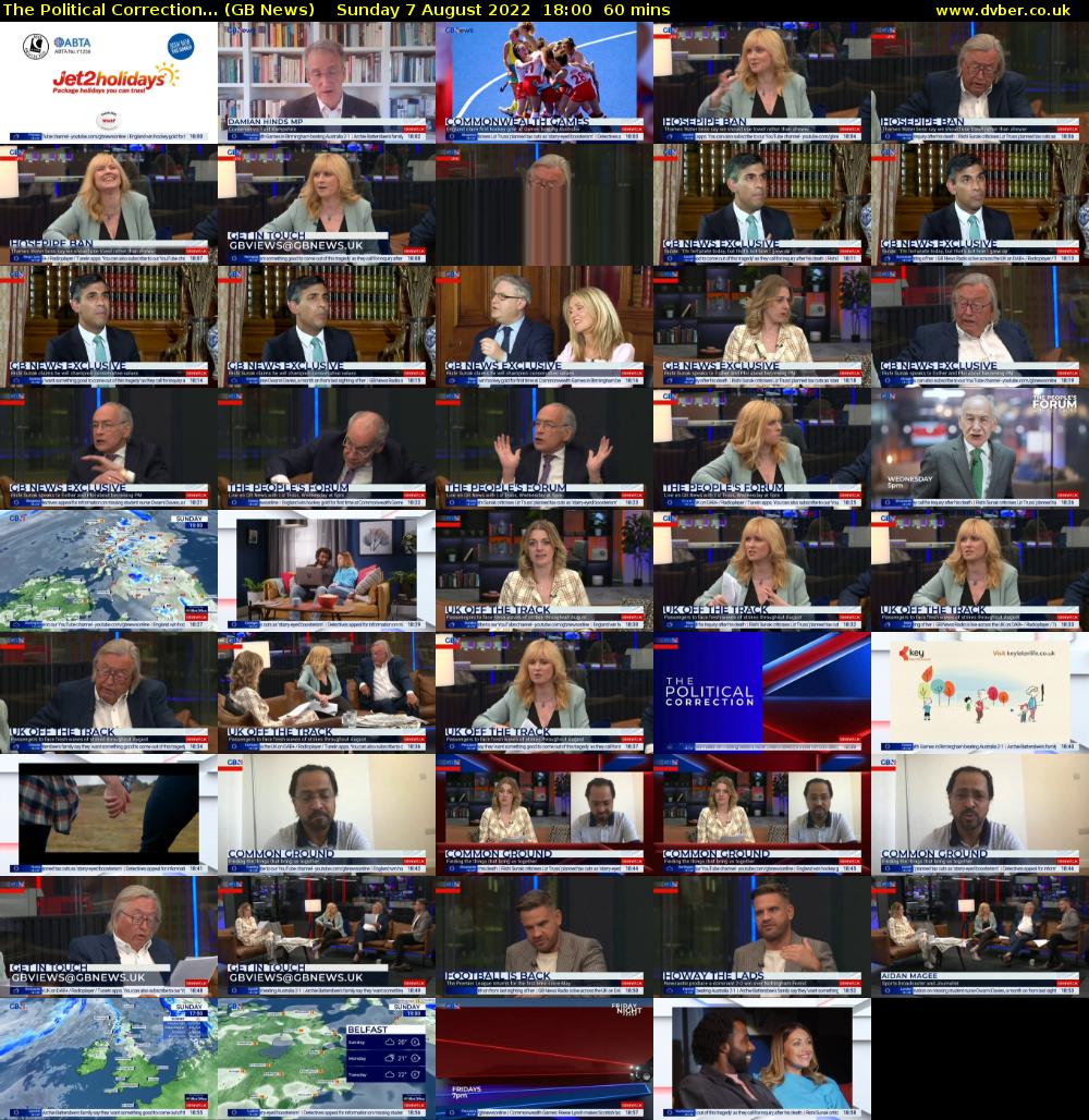 The Political Correction... (GB News) Sunday 7 August 2022 18:00 - 19:00