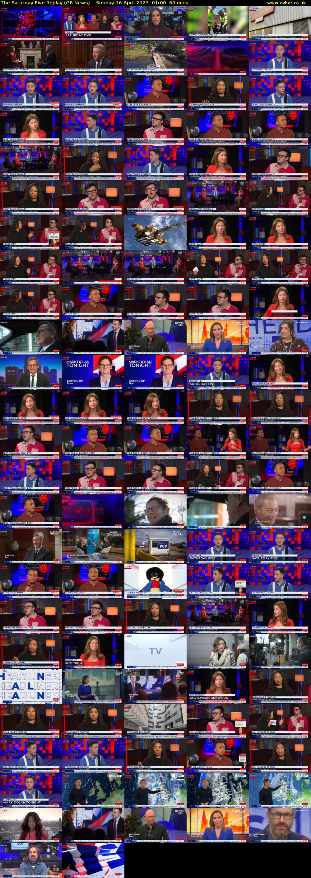 The Saturday Five Replay (GB News) Sunday 16 April 2023 01:00 - 02:00