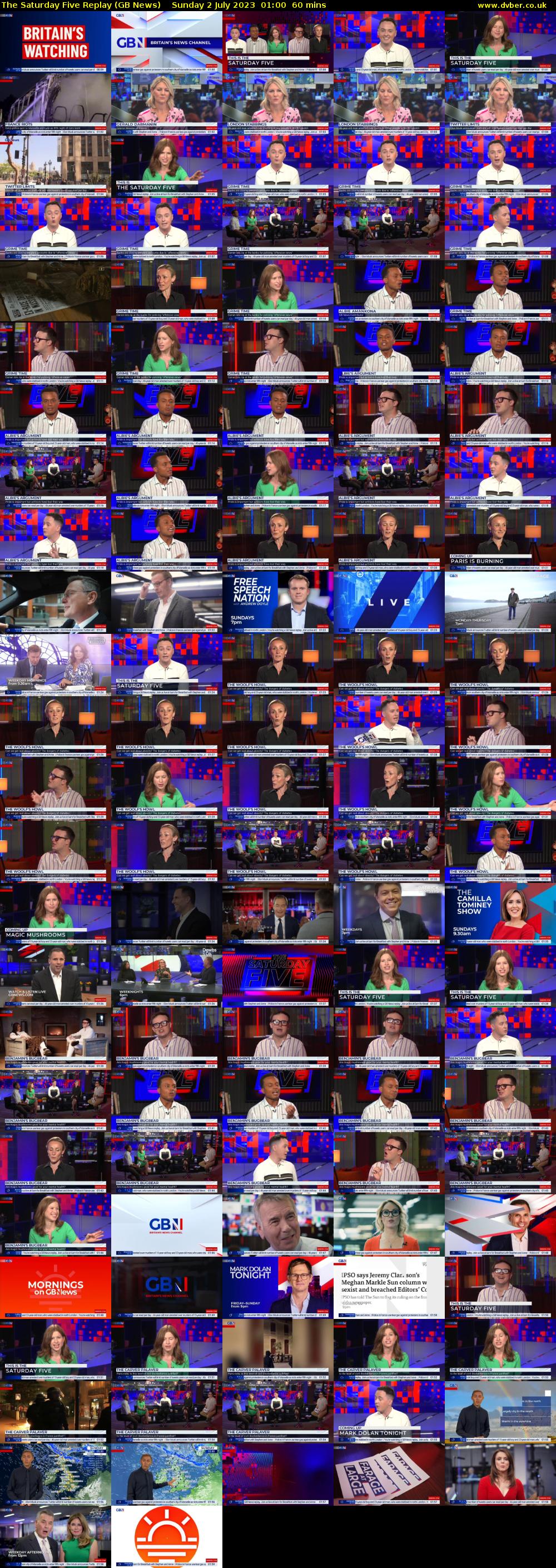 The Saturday Five Replay (GB News) Sunday 2 July 2023 01:00 - 02:00