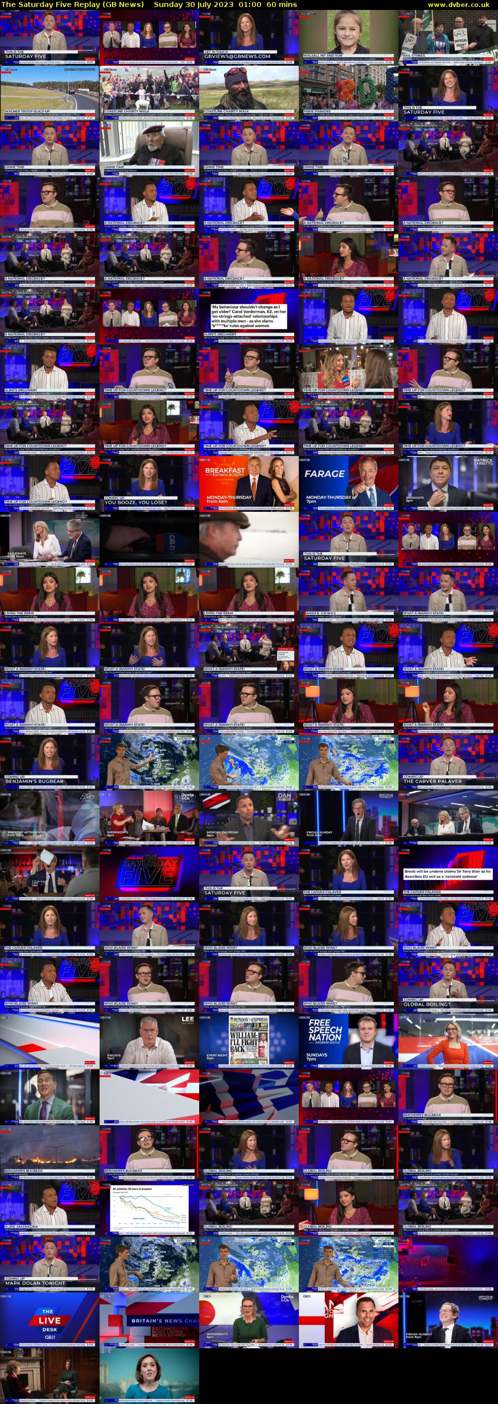 The Saturday Five Replay (GB News) Sunday 30 July 2023 01:00 - 02:00