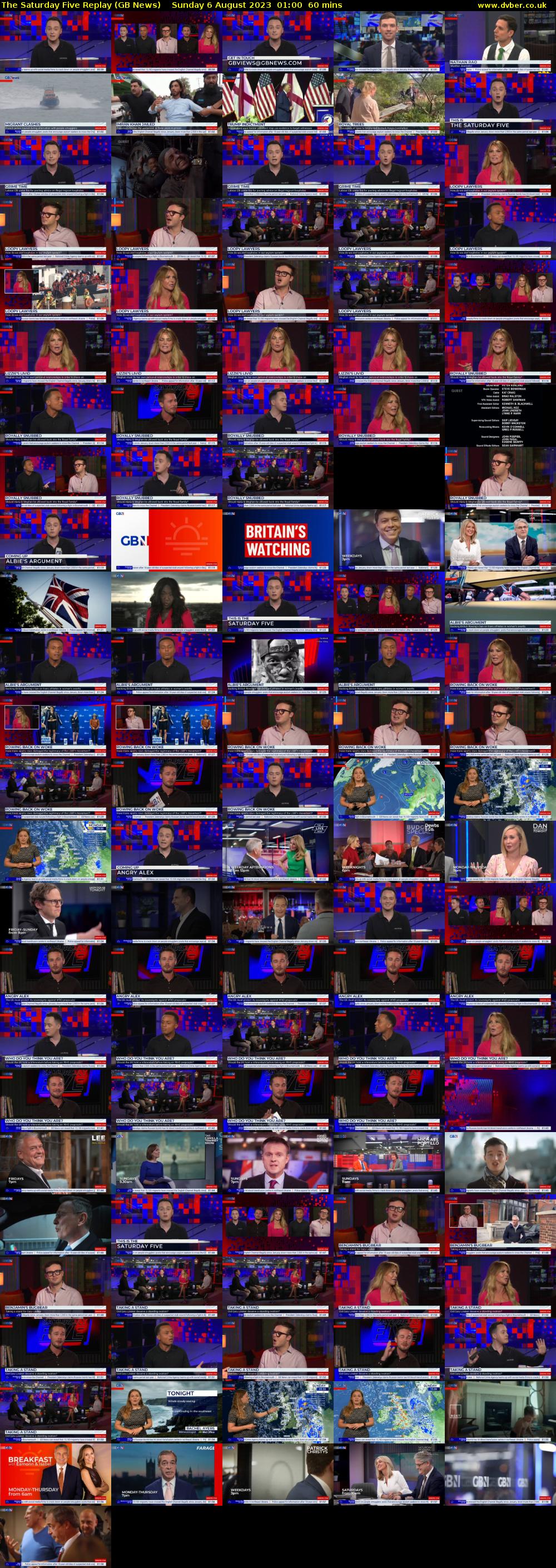 The Saturday Five Replay (GB News) Sunday 6 August 2023 01:00 - 02:00