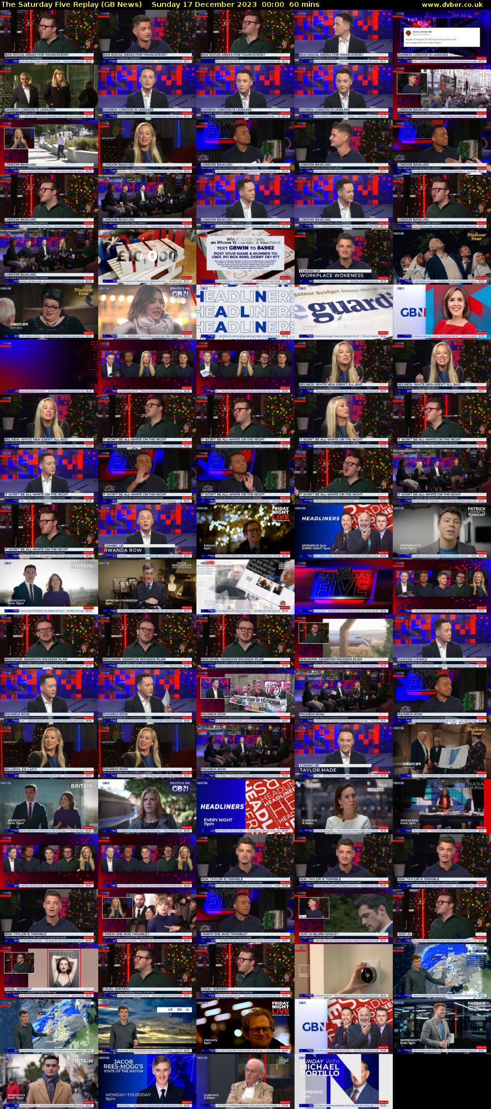 The Saturday Five Replay (GB News) Sunday 17 December 2023 00:00 - 01:00