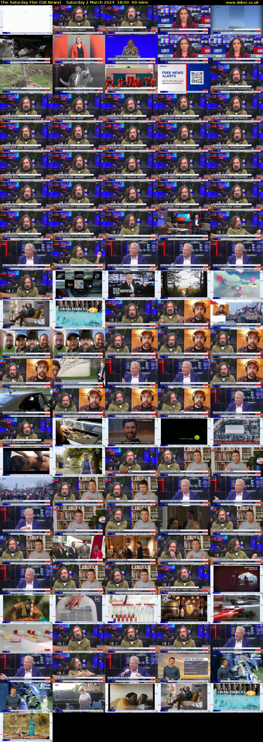 The Saturday Five (GB News) Saturday 2 March 2024 18:00 - 19:00