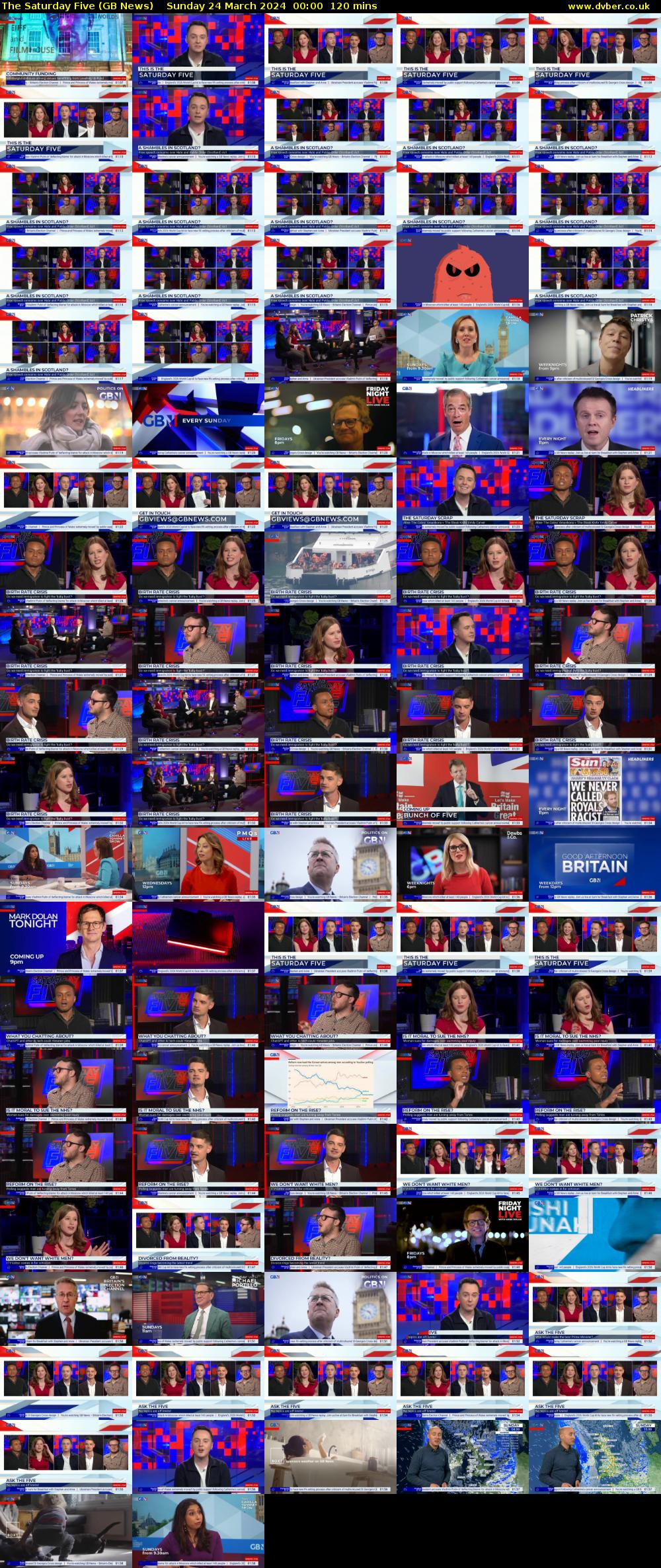 The Saturday Five (GB News) Sunday 24 March 2024 00:00 - 02:00