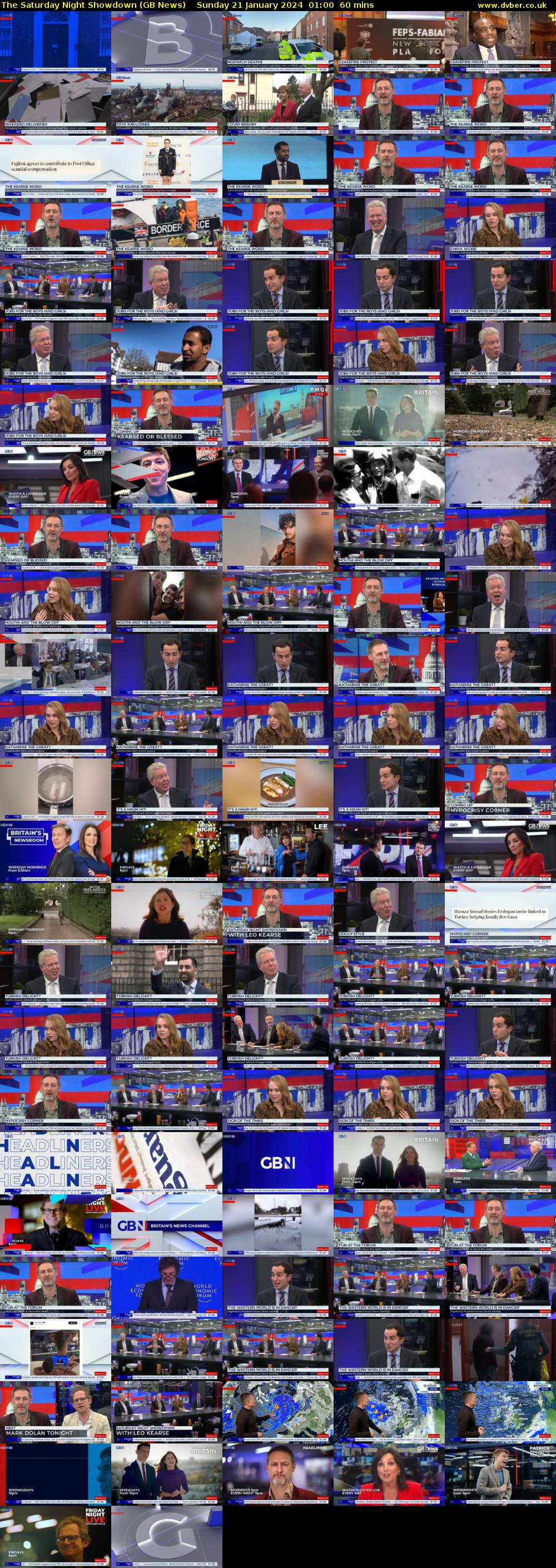 The Saturday Night Showdown (GB News) Sunday 21 January 2024 01:00 - 02:00