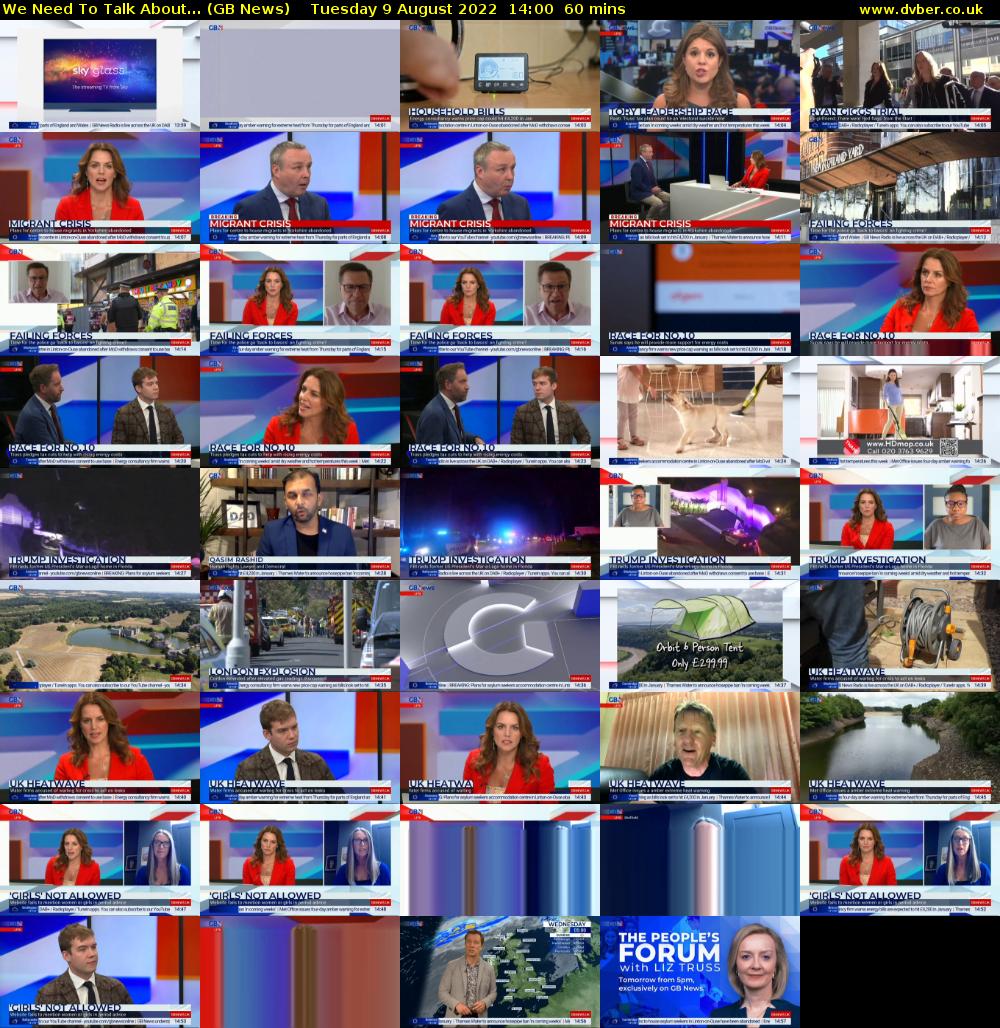 We Need To Talk About... (GB News) Tuesday 9 August 2022 14:00 - 15:00
