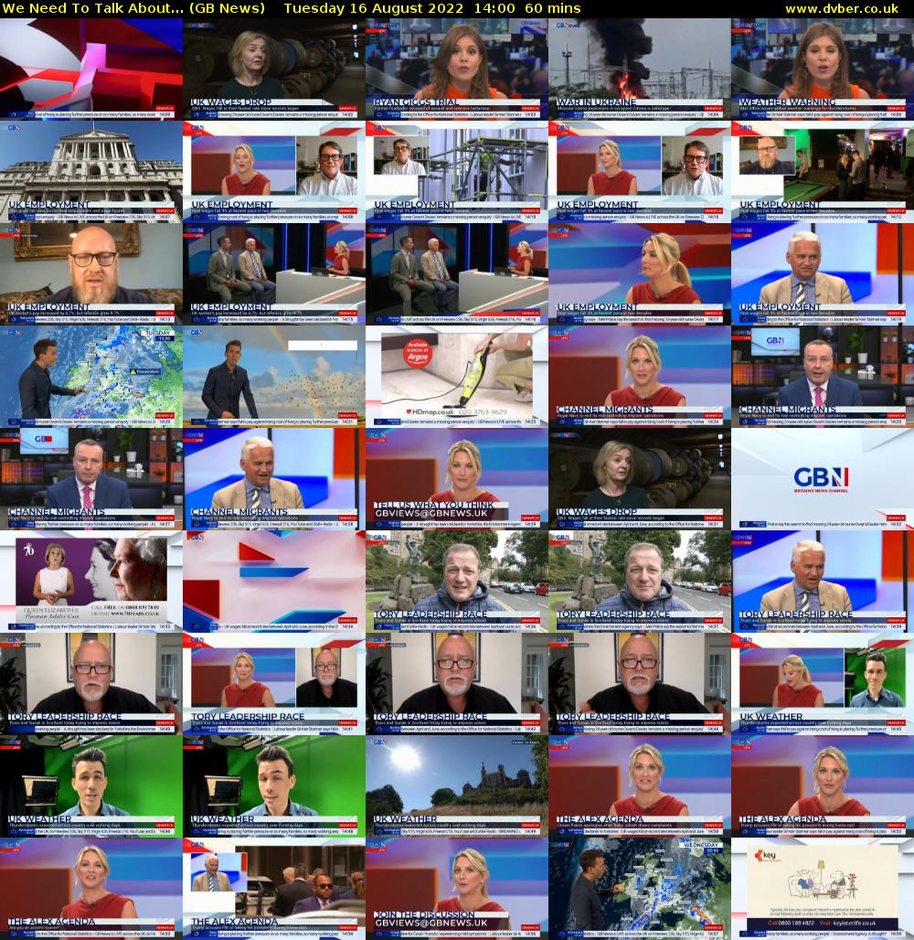 We Need To Talk About... (GB News) Tuesday 16 August 2022 14:00 - 15:00