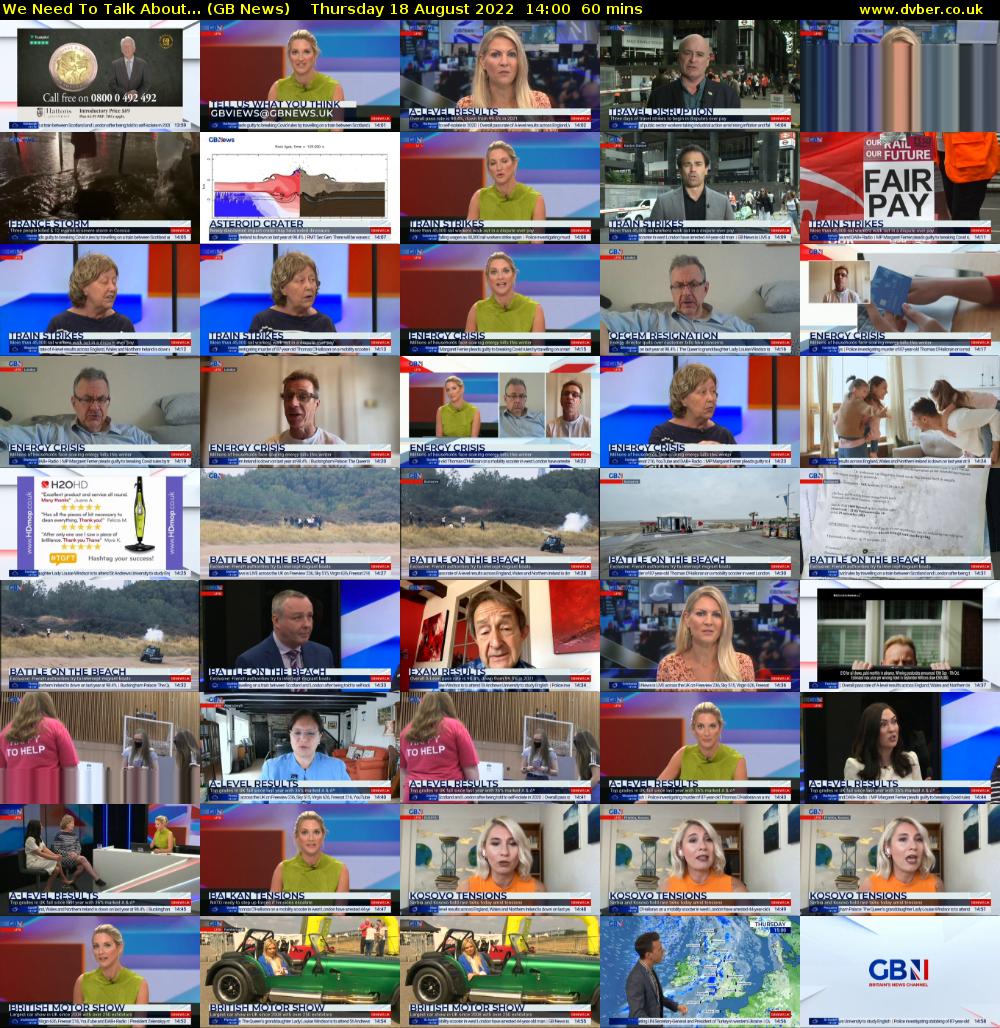 We Need To Talk About... (GB News) Thursday 18 August 2022 14:00 - 15:00