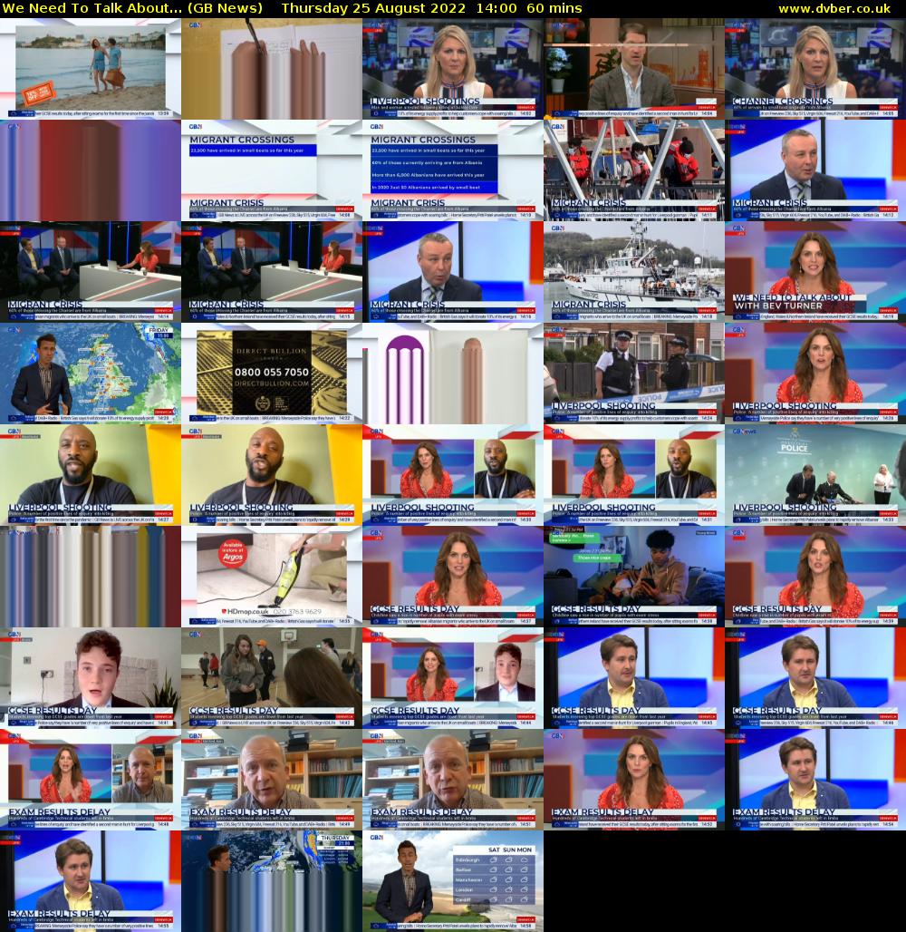We Need To Talk About... (GB News) Thursday 25 August 2022 14:00 - 15:00